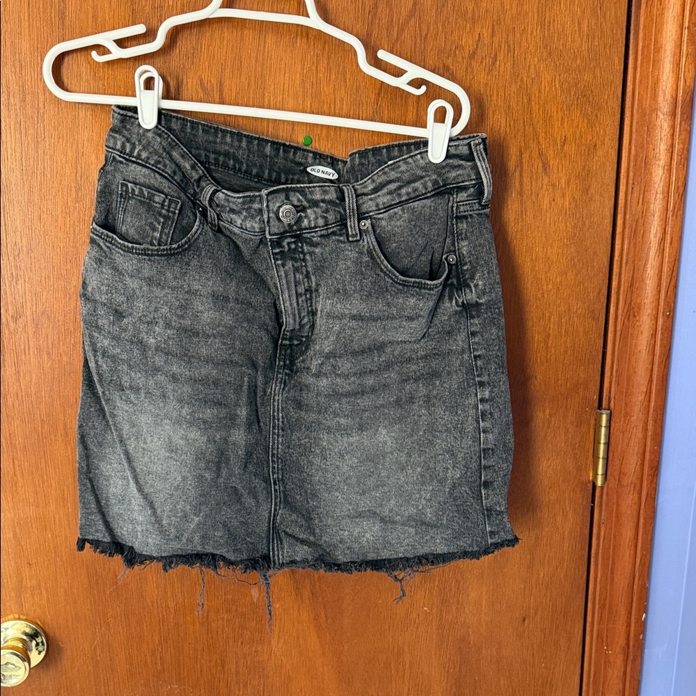 Old Navy Black Denim Midi Skirt